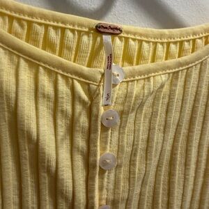 Free People Button-Up Ribbed Top